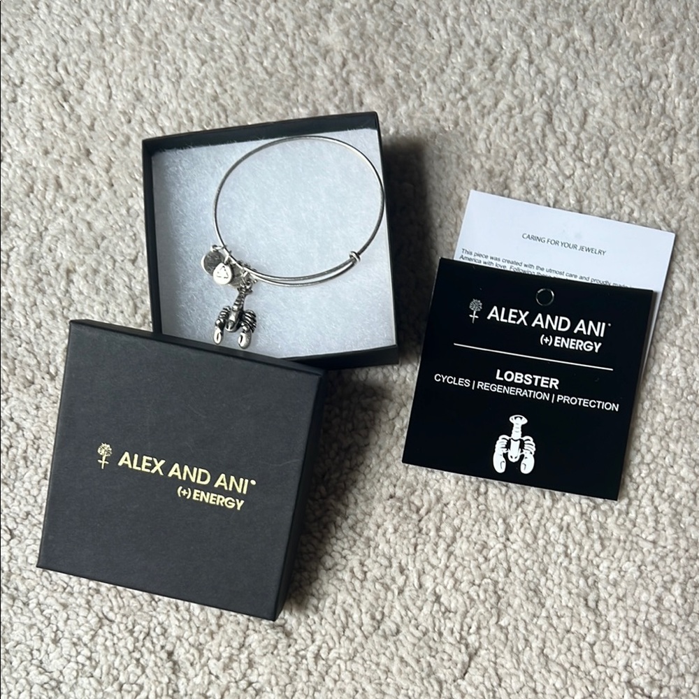 Alex and Ani Silver Lobster Charm Bracelet